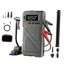 Car Jump Starter with Air Compressor 9000A, 9 in 1 Jumper Box 9000A-9IN1-Gray picture