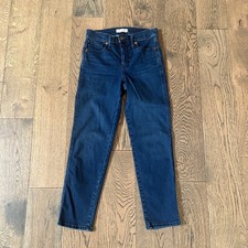 Madewell Mid-Rise Stovepipe Jeans Women's 26 Blue Dark Wash Denim Classic City picture
