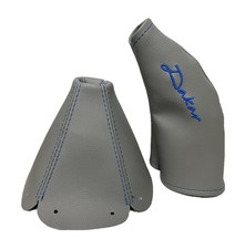Gray Synthetic Leather Shift & Handbrake Boot For 1989-2004 MAZDA MX-5 MIATA picture