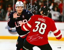 Brandon Hagel Matthew Tkachuk autographed signed 11x14 photo Four Nations JSA picture