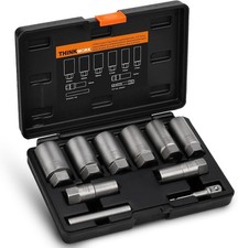 THINKWORK 1/2 Inch Drive Lug Nut Extractor Set, Large Sizes, 10pcs Wheel...  picture
