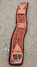 Brown Genuine Leather Cinch Western Horse Rear Flank Back Girth For Horse picture