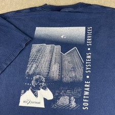 Vintage MSC Software Tech T-Shirt Mens XL Navy Blue Graphic Cyber 90s FOTL picture