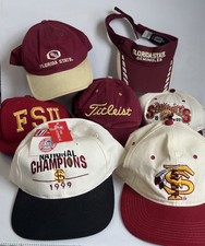 VTG 7pc FSU  Seminoles Hat Lot 90s Titleist FSU Snapbacks & Tow Sun Visor picture