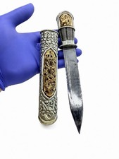 Vintage Or Antique Silver Dragon Dagger Knife & Sheath 145g Vintage Acid Tested picture