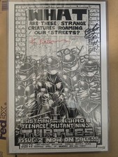 TMNT 1984 Promo Art Print SIGNED Kevin Eastman & Jim Lawson JSA Authenticated picture