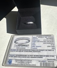 Leo Diamond Ring 0.98 CTW Natural Princess Diamonds 14K White Gold Size 5.5 GSI picture