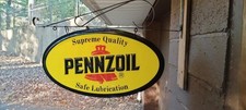 VINTAGE ANTIQUE HAND WROUGHT IRON SIGN BRACKET-DOUBLE SIDED-HOLDER TRADE SIGN picture