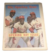1969 The Sporting News 4/12/69 TSN Lou Brock Curt Flood Vada Pinson 82525 picture