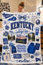 Personalized College Blanket, College Apartment Decor,College Bound Gift for Her picture