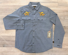 Howler Brothers Gaucho Snapshirt Osprey Prey Charcoal Gray Mens M NWT Collector picture