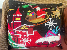 BEREK Vintage Handmade Christmas Knit Pillow, 20x20 100% cotton, down fill  picture
