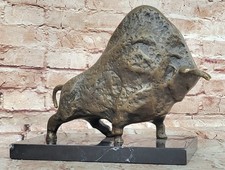 VERY INTERESTING OLD CUBIST BRONZE BULL - PICASSO - ABSTRACT BRONZE SCULPTURE picture