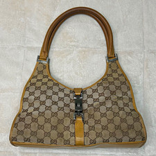 GUCCI Jackie GG Canvas Handbag Shoulder Bag Monogram Brown Women's Vintage picture