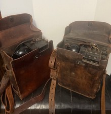 Set of Two WW2 Telephone Set US Army Field Telephone EE-8-B Leather Cased picture