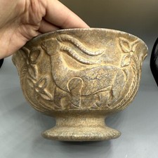 Ancient Near Eastern Jiroft Civilization Chlorite Stone Vase With Animal Scene E picture