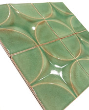 4x4 Wedgwood Virginia Crackle Green Faded Star Shaped Ceramic Wall Tile  (4 PCS) picture