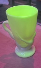 1930s McKee Bottoms Down Seville Yellow  Uranium Glass Mug picture