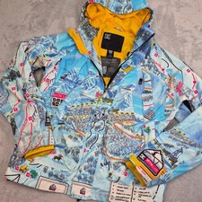 Vintage DC Mountain Lab Exotex 10,000 Snowboard Jacket Trail Map Winter Mens S picture