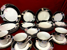 Mikasa Charisma Black 28 Piece (4 Place Settings) Plates Bowls Cups & Saucers picture
