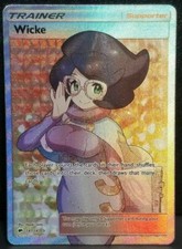FULL ART Wicke ULTRA RARE Pokemon 147/147 SM Burning Shadows Holo Supporter - LP picture