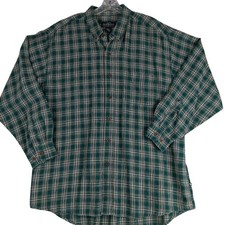 Moose Creek Heavy Linen Shirt Mens XL Green Plaid Button Down Relaxed Outdoors picture