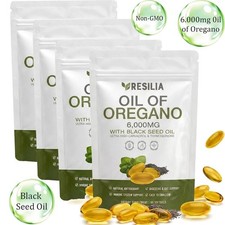 1-5 Pack Resilia Oil of Oregano 6000mg with Black Seed Oil Softgels picture