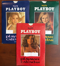 Vintage Playboy Playmate Wall Calendar Lot of 3 1974 1975 1976 Retro Pinup Art picture