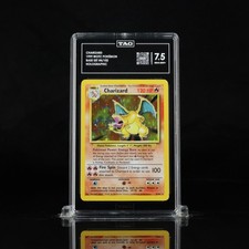 DEFECTIVE 1999 Base Set Charizard Holographic Rare 4102 TAG 75 NM G3D picture