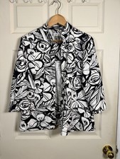 Coldwater Creek Black and White Floral Blazer Jacket PL picture