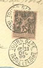 France 25c Commerce  Solo used on cover to USA 1889 picture