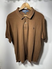 Vintage Polo Ralph Lauren Polo Shirt Men’s Brown Polo with Black Pony Logo - L picture
