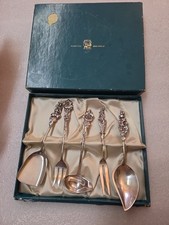 VTG Reed & Barton Harlequin Pattern Silverplate Serveware Set of 5 w/ Box Japan picture