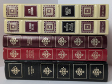 Lot of 5 Vintage Italian Classic Fiction Books Faux Leather 1970's and 1980's picture