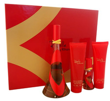 Rebelle by Rihanna  4 Pc Set 3.4 oz Edp Spray+ B/L+S/G+0.50 Edp New In  Box picture