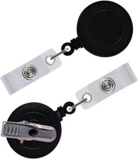 100 50 Black Retractable Badge Holder SWIVEL-BACK Alligator Clip ID Card Reel  picture