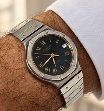 Vintage Raymond Weil Swiss Quartz 33mm Octagonal Roman Dial Two Tone Watch Box picture