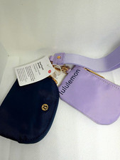 Lululemon Dual Pouch Set Purple/ Navy Gold Hardware NWT picture