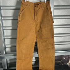 Carhartt Double Knee Work Pants Mens 34x32 Brown Duck Canvas Carpenter Utility picture