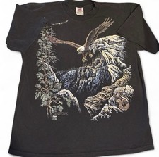 Stand Out Designs 90s Vintage Nature T  Black EagleCotton Knit mens XL.  picture