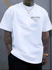 Men's Oversized T-Shirt Streetwear Tee Y2K Urban Fit Black White picture