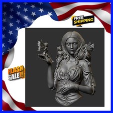 Unassambled 1/10 ancient warror woman bust    Resin figure miniature model ki... picture