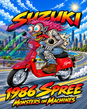 1986 Honda Spree NQ50 Scooter 8x10 Glossy Photo Print Monster Art picture