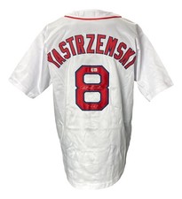 Carl Yastrzemski Boston Signed White Baseball Jersey TC 67 BAS picture