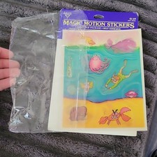 Vintage 1980’s Hallmark Magic Motion Stickers Adhesive Lenticular Ocean Scuba picture