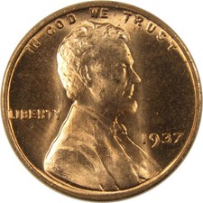 1937 Lincoln Wheat Cent Uncirculated Mint State Penny 1c Coin picture