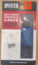 ⭐NEW⭐ Duluth Trading Buck Naked Boxer Brief 3 Pack Men's MEDIUM Blue Gray Black picture