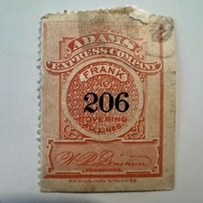 RARE ADAMS EXPRESS COMPANY FRANK COVERING ALL LINES REVENUE STAMP picture