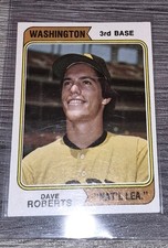1974 Topps #309 Dave Roberts WASHINGTON NAT'L LEA. VARIATION EXC. to NM 🔥 picture