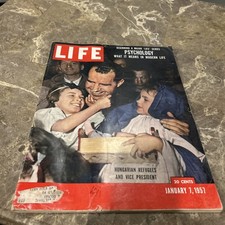 VTG Life Magazine January 7 1957 Richard Nixon and Hungarian Refugees picture